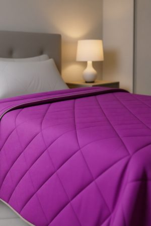 Polycotton Fırçalı Tek Kişilik Yorgan - Fuşya - Gül Kurusu (155x215)